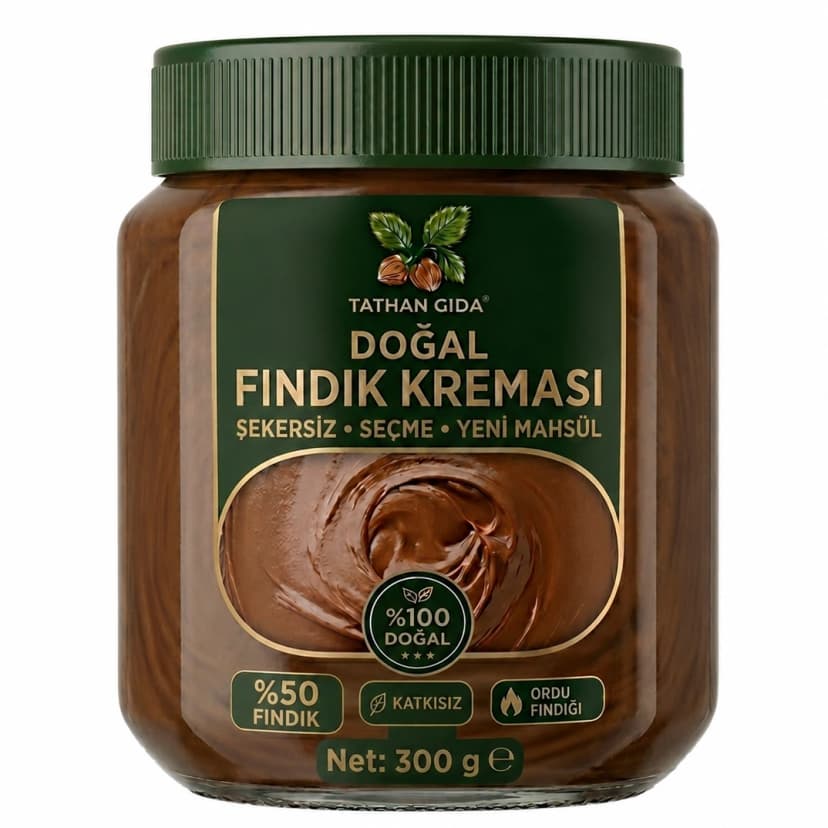Şekersiz Fındık Kreması (%50 Fındık)